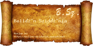 Bellán Szidónia névjegykártya